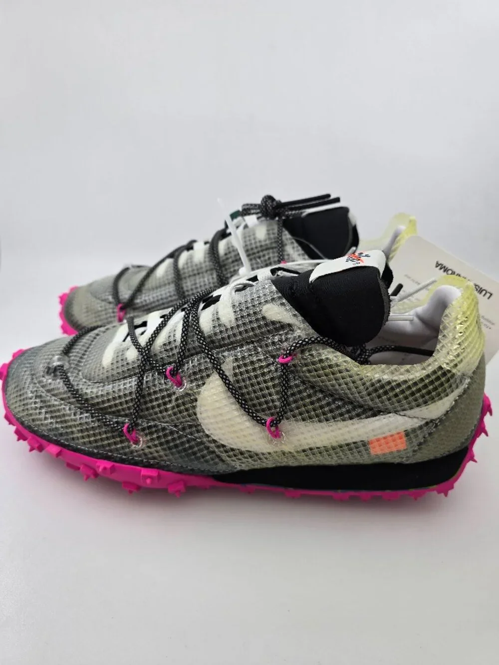 Nike Waffle Racer Off-White Black Women's [CD8180-001] SIZE 11.5W